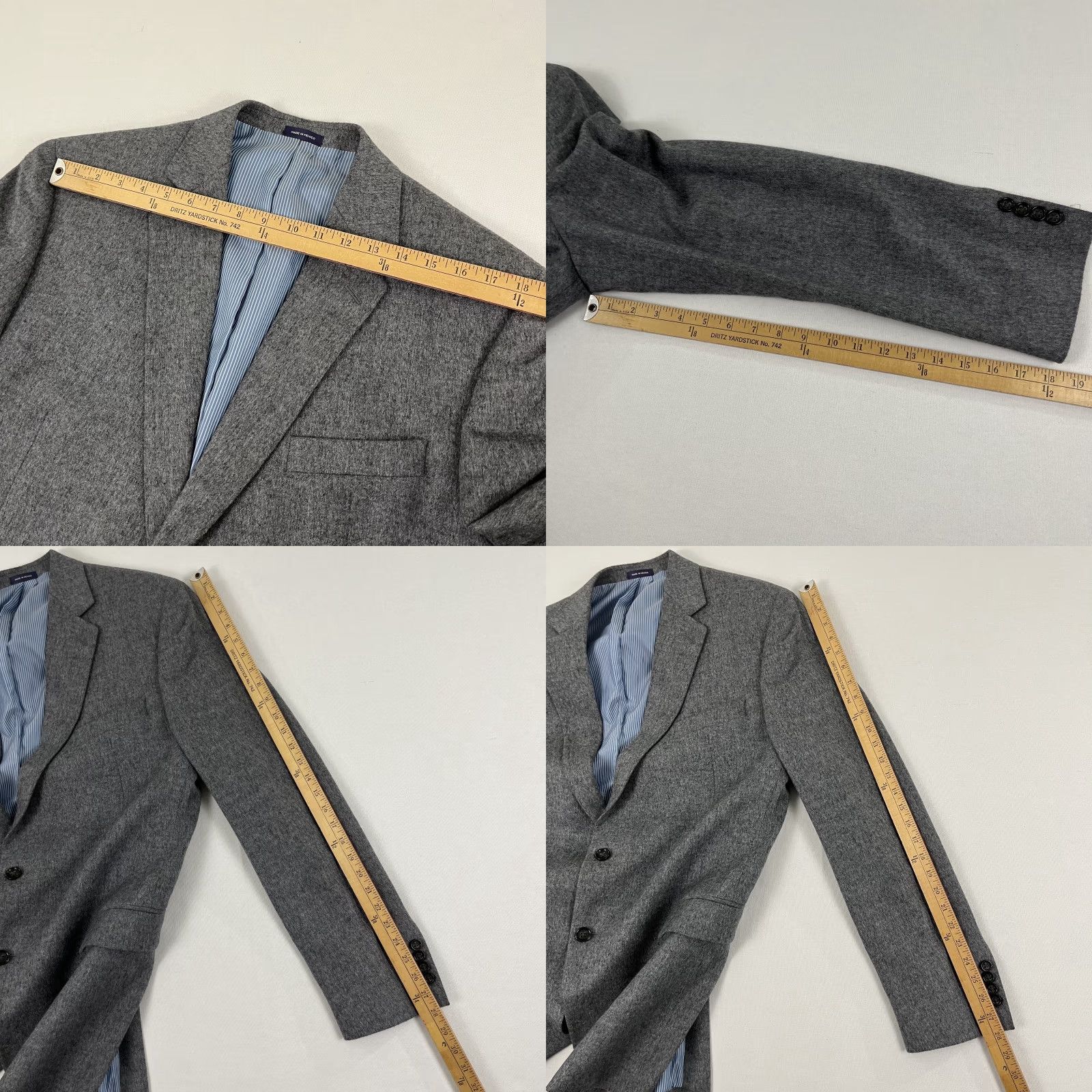 Stafford Stafford Blazer Mens 46 L Classic Fit Gray Camel Hair Sports Coat Jacket Work Size 46R - 8 Thumbnail