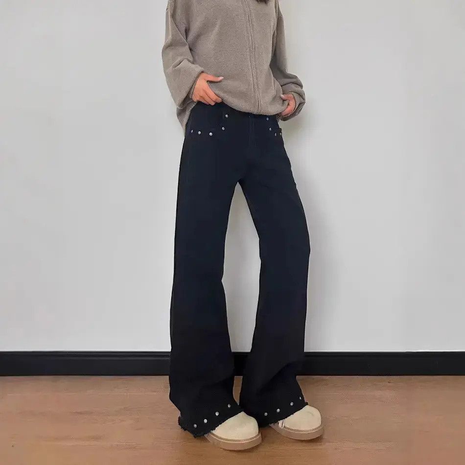 Japanese Brand Retro loose fringed slightly flared jeans Size US 32 / EU 48 - 1 Thumbnail
