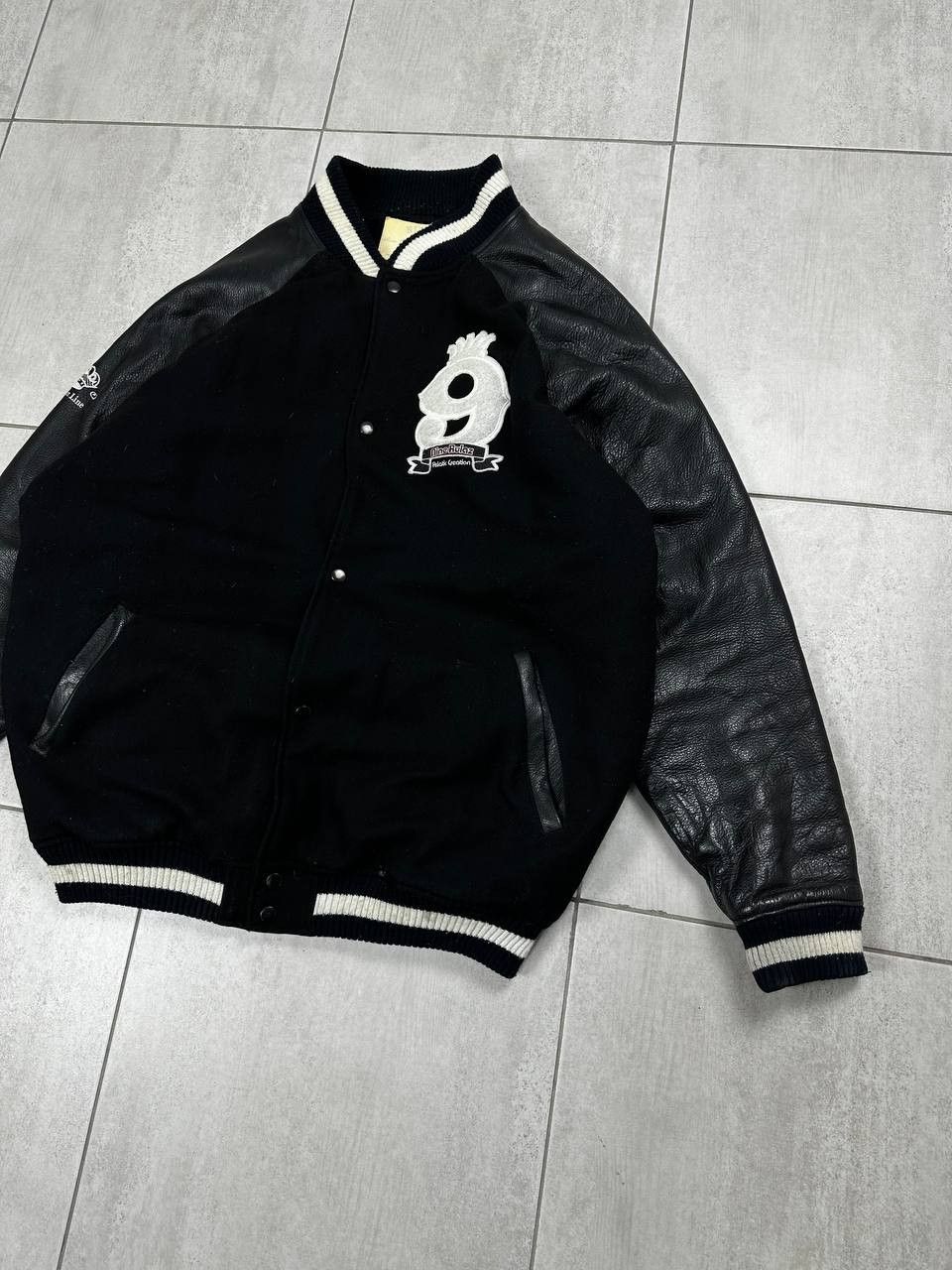 Japanese Brand Nine Rulaz Black Japan Dragon Leather Sleeve Varsity Jacket Size US XXL / EU 58 / 5 - 4 Thumbnail