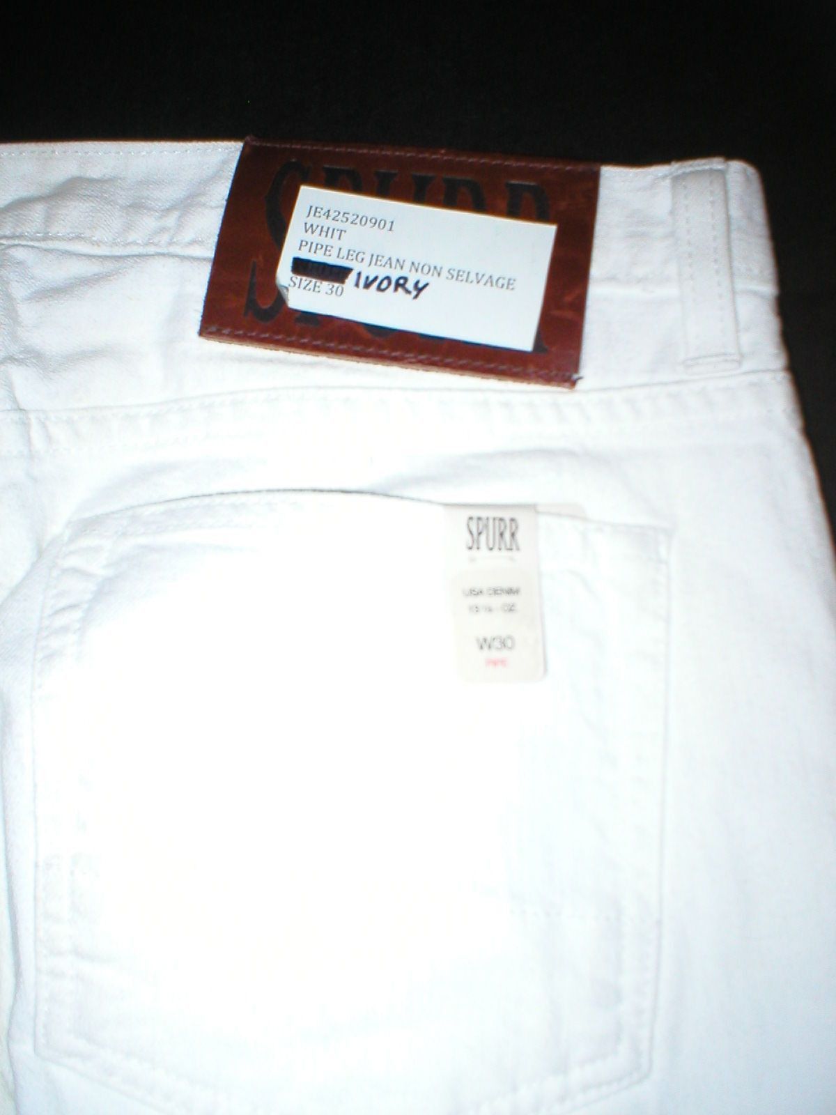 Other New 30 x 34 Mens Designer Spurr Pipe Jeans USA White Slim Size US 30 / EU 46 - 2 Thumbnail
