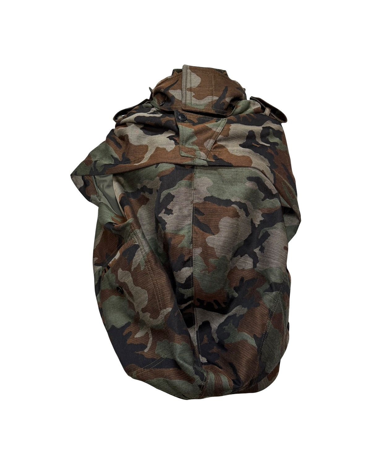 Junya Watanabe JUNYA WATANABE F/W 2010 Camouflage Hooded Military Poncho Size XS / US 0-2 / IT 36-38 - 1 Thumbnail