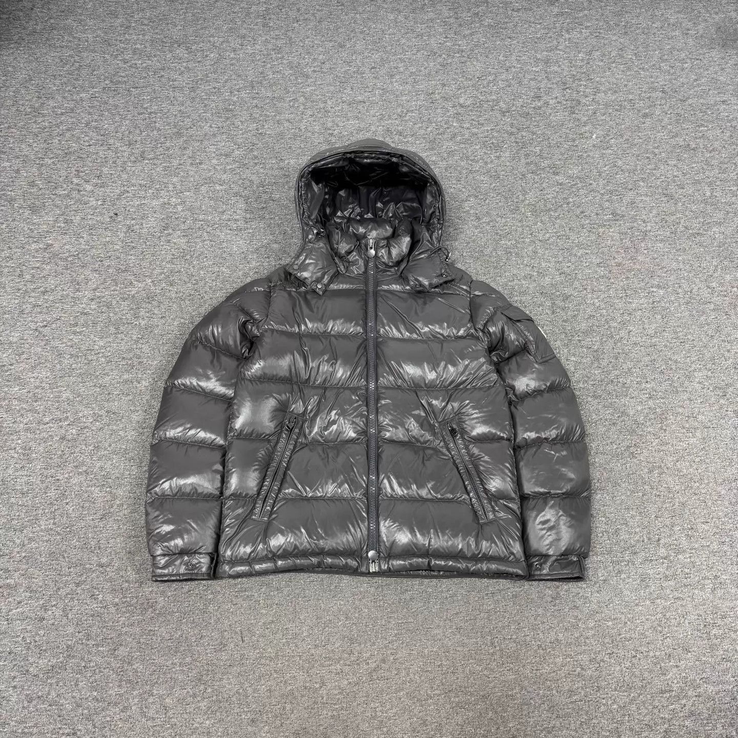 Moncler Moncler Maya Shiny Gray Hooded Down Jacket Size 3 Size US L / EU 52-54 / 3 - 1 Thumbnail