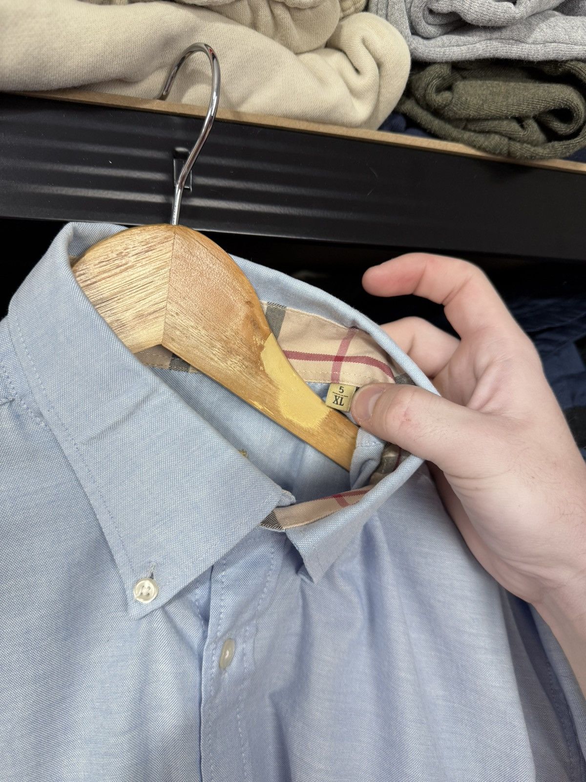 Burberry × Vintage Vintage Burberry London Blue Button Up Shirt Size XL Size US XL / EU 56 / 4 - 11 Thumbnail