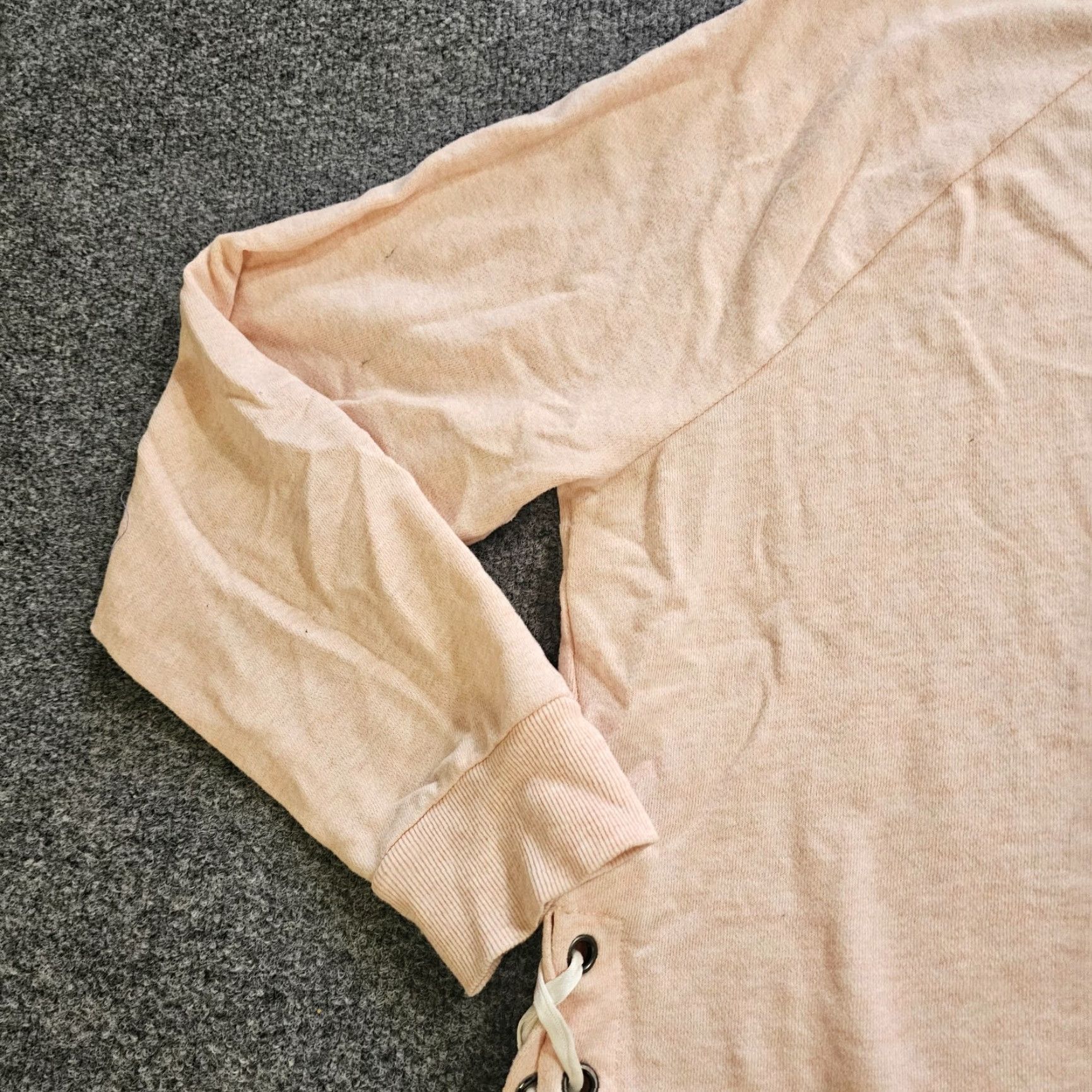 Vintage Aerie Sweatshirt Women XXL Pink Long Sleeve Lace Up Crew Neck Casual Comfort Pullover Jersey Knit Casual Women's Style Oversized Fall Winter Spring Size XXL / US 16-18 / IT 52-54 - 4 Thumbnail