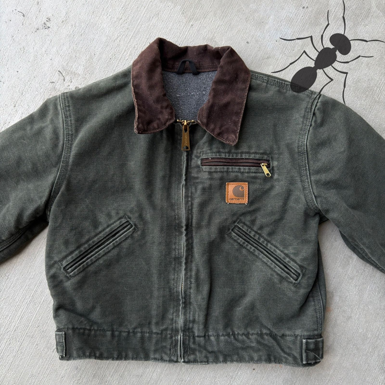 Carhartt × Vintage Carhartt YOUTH green detroit work wear jacket Size US XXS / EU 40 - 2 Thumbnail
