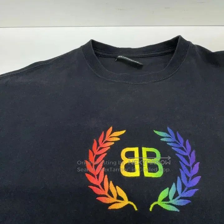 Balenciaga Balenciaga Rainbow Logo Short Sleeve T. Size US XS / EU 42 / 0 - 7 Thumbnail