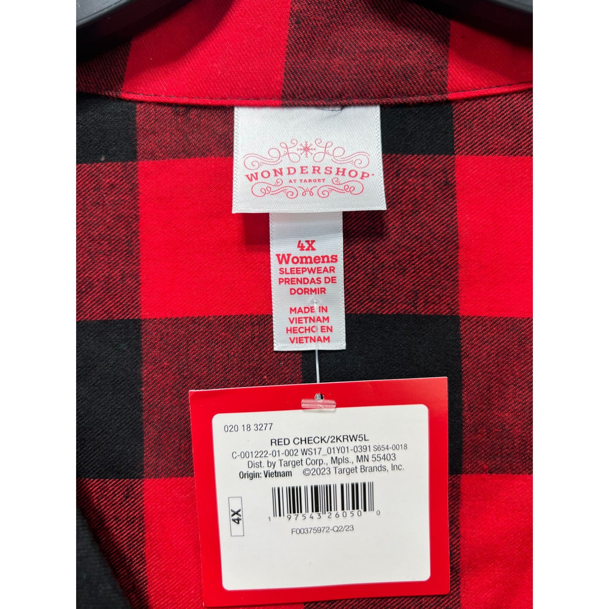 Other Wonder Shop - Women's Red Buffalo Check Flannel Pajama Set - Size ONE SIZE - 15 Thumbnail