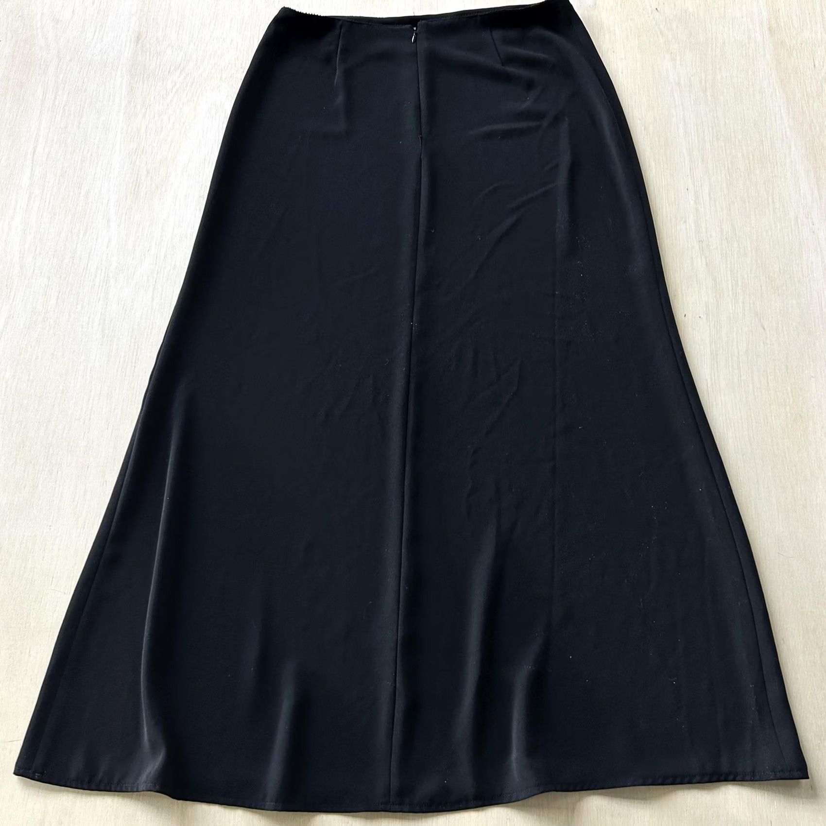 Vintage Will Smith Collection Skirt Womens 12 Black Solid A-Line Midi Workwear Office Size 34" / US 12 / IT 48 - 3 Thumbnail