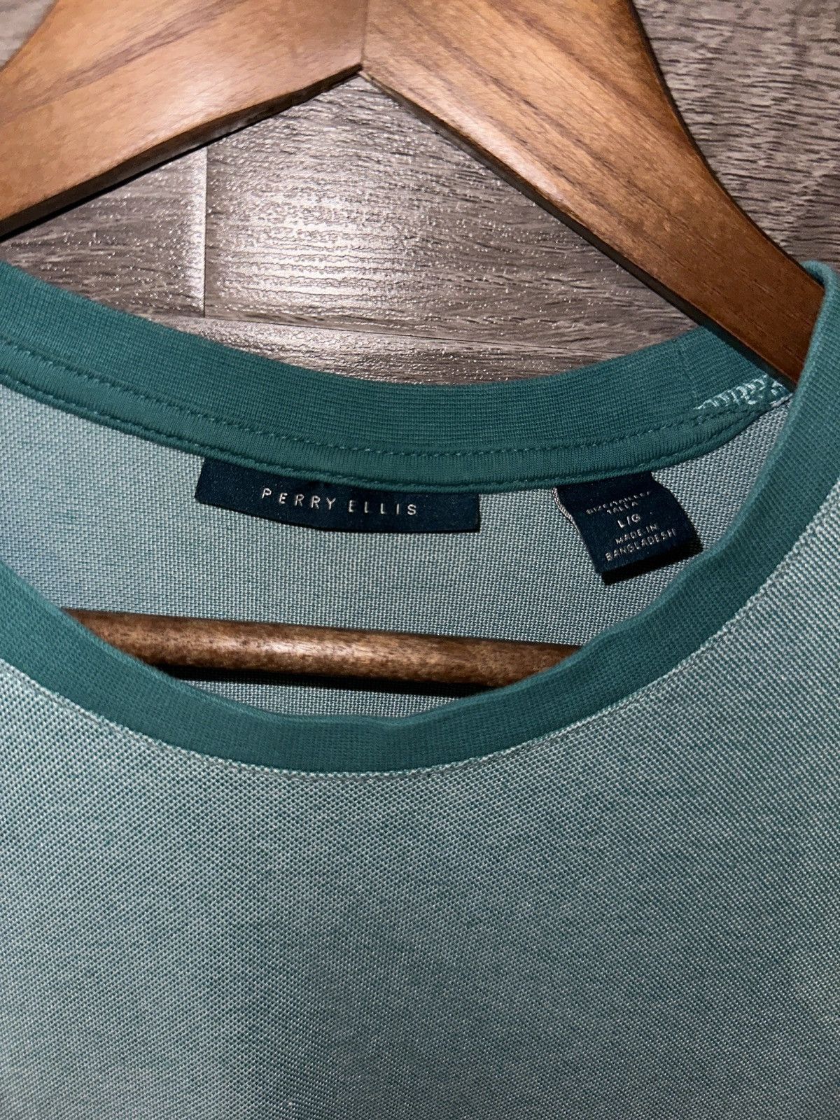 Perry Ellis Perry Ellis Stripe Sleeve Tee – Teal Size US L / EU 52-54 / 3 - 3 Thumbnail