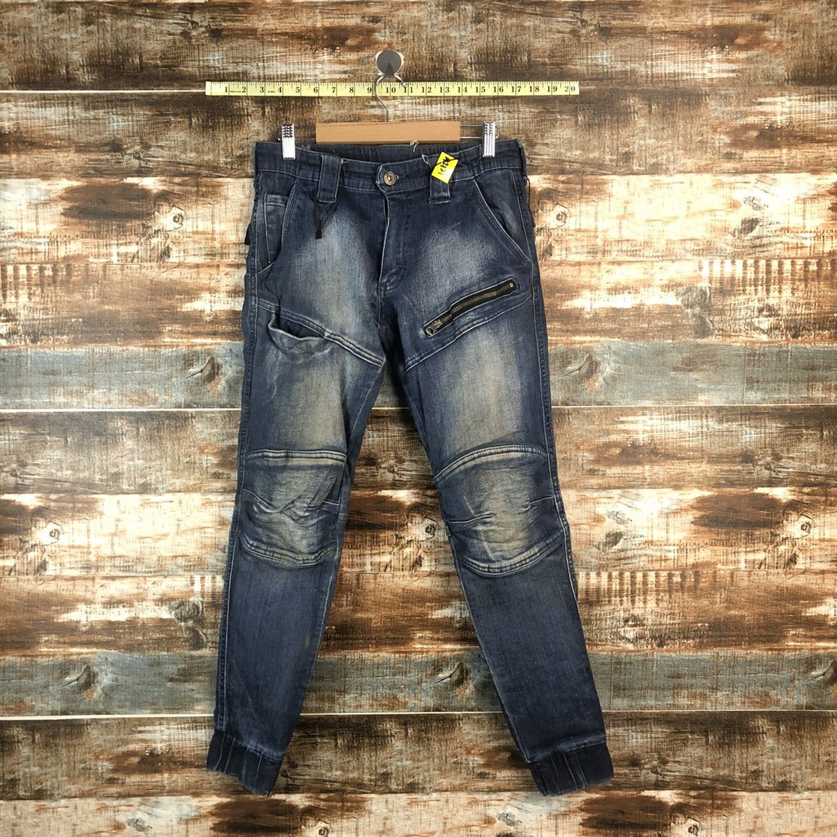 Japanese Brand Field Core japan utility Blue Denim jogger Pants #A2116 Size US 29 - 1 Thumbnail