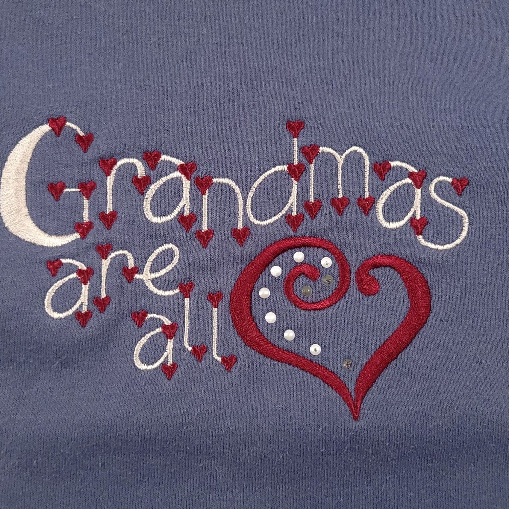 Vintage VINTAGE M&C Sportswear Grandma Crewneck Sweatshirt Embroidered Women's XL Blue Heart Shirt Women 90s Pullover Crew Neck Cotton Polyester Size XL / US 12-14 / IT 48-50 - 5 Thumbnail