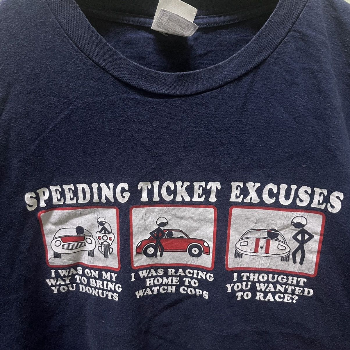 Arts & Science Rare Vintage Stickman Speeding Ticket Excuses Tees Size US XL / EU 56 / 4 - 3 Thumbnail
