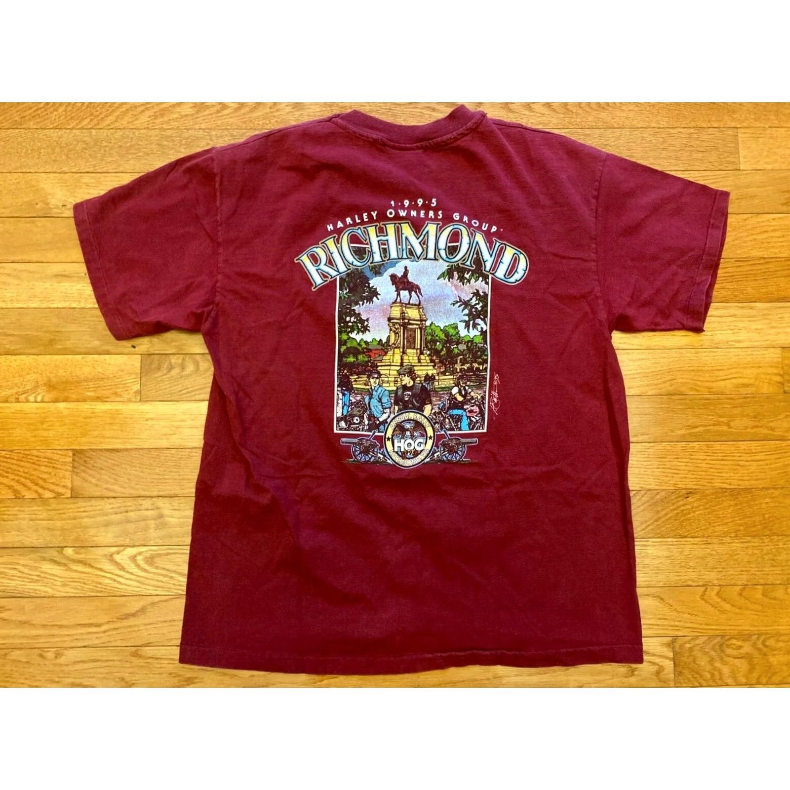 Harley Davidson VINTAGE Harley-Davidson T-Shirt Men L Red 1990s USA Made Double-Sided Crew Neck Short Sleeve Logo Size US L / EU 52-54 / 3 - 2 Thumbnail