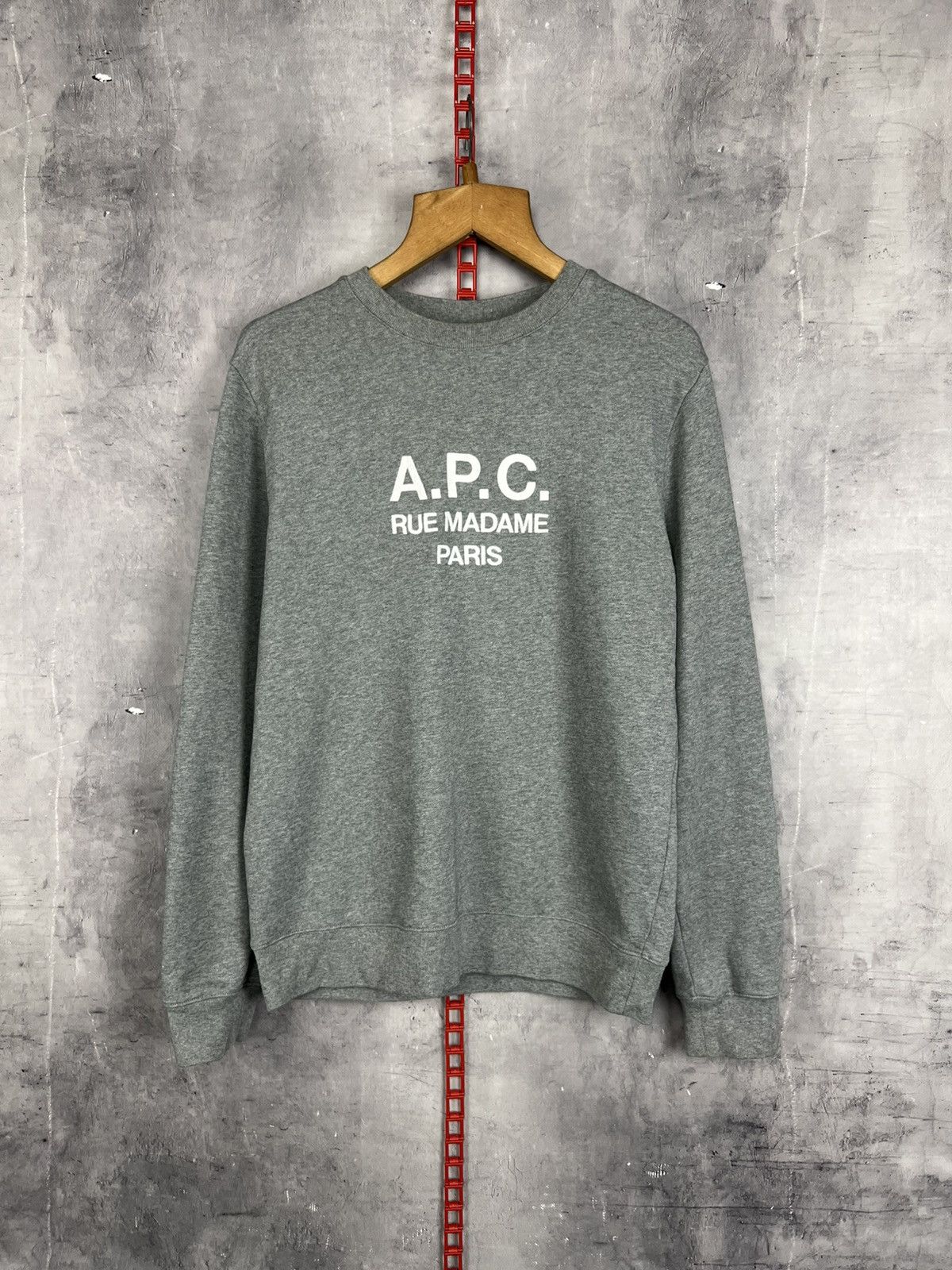 A.P.C. APC Grey Pullover Sweatshirt Embroidered Logo Size M Size US M / EU 48-50 / 2 - 1 Thumbnail