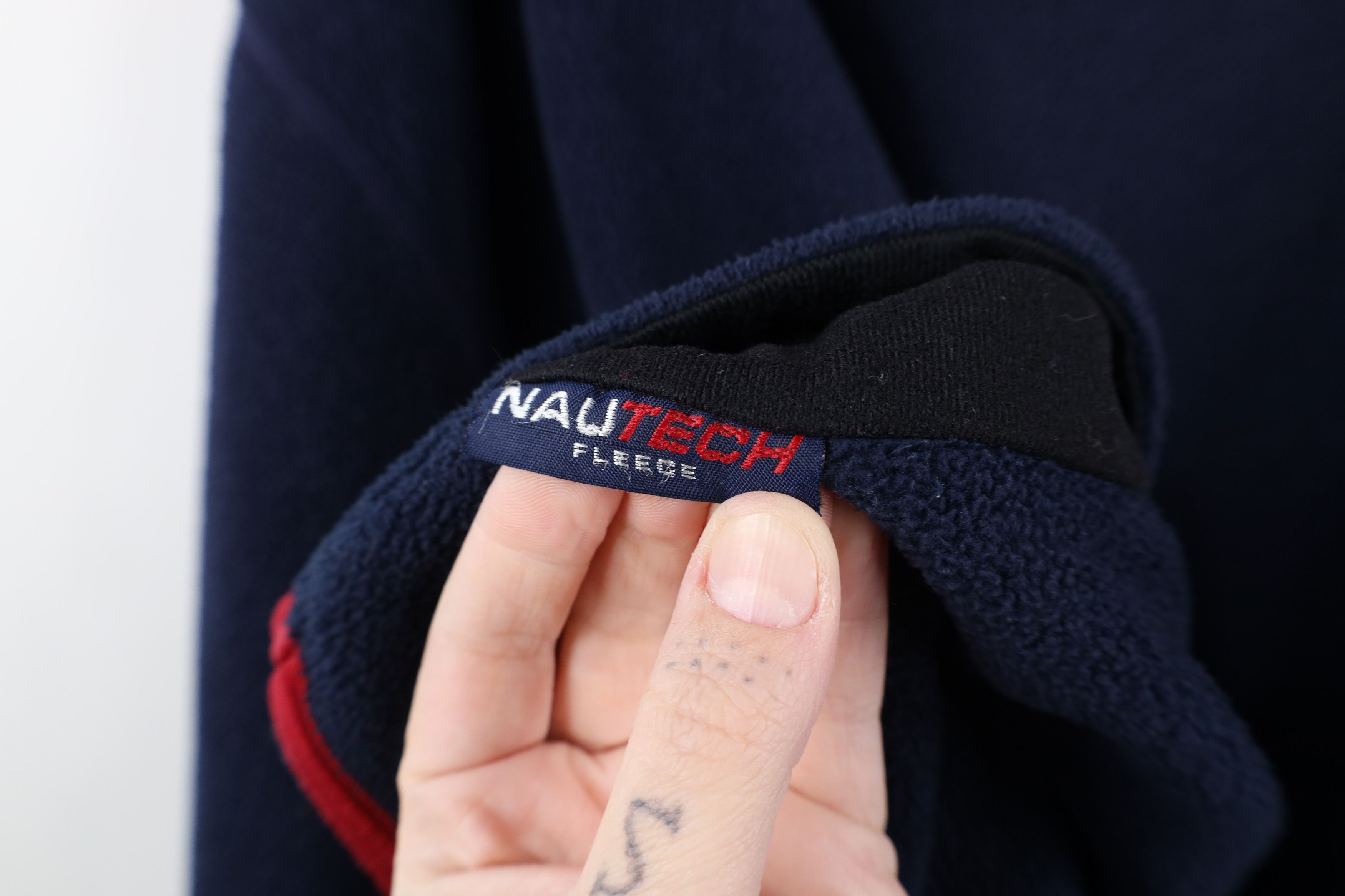 Nautica × Vintage Vintage 90s Nautica Spell Half Zip Fleece Sweater Blue USA Size US XL / EU 56 / 4 - 12 Thumbnail