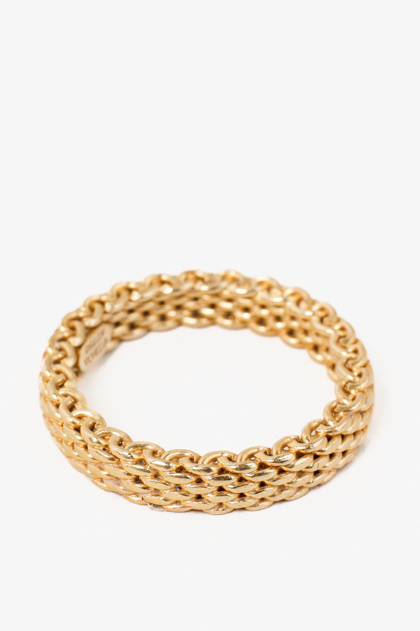 Tiffany & Co. Tiffany Somerset Mesh Ring 18K Yellow Gold Au 750 Size ONE SIZE - 3 Thumbnail