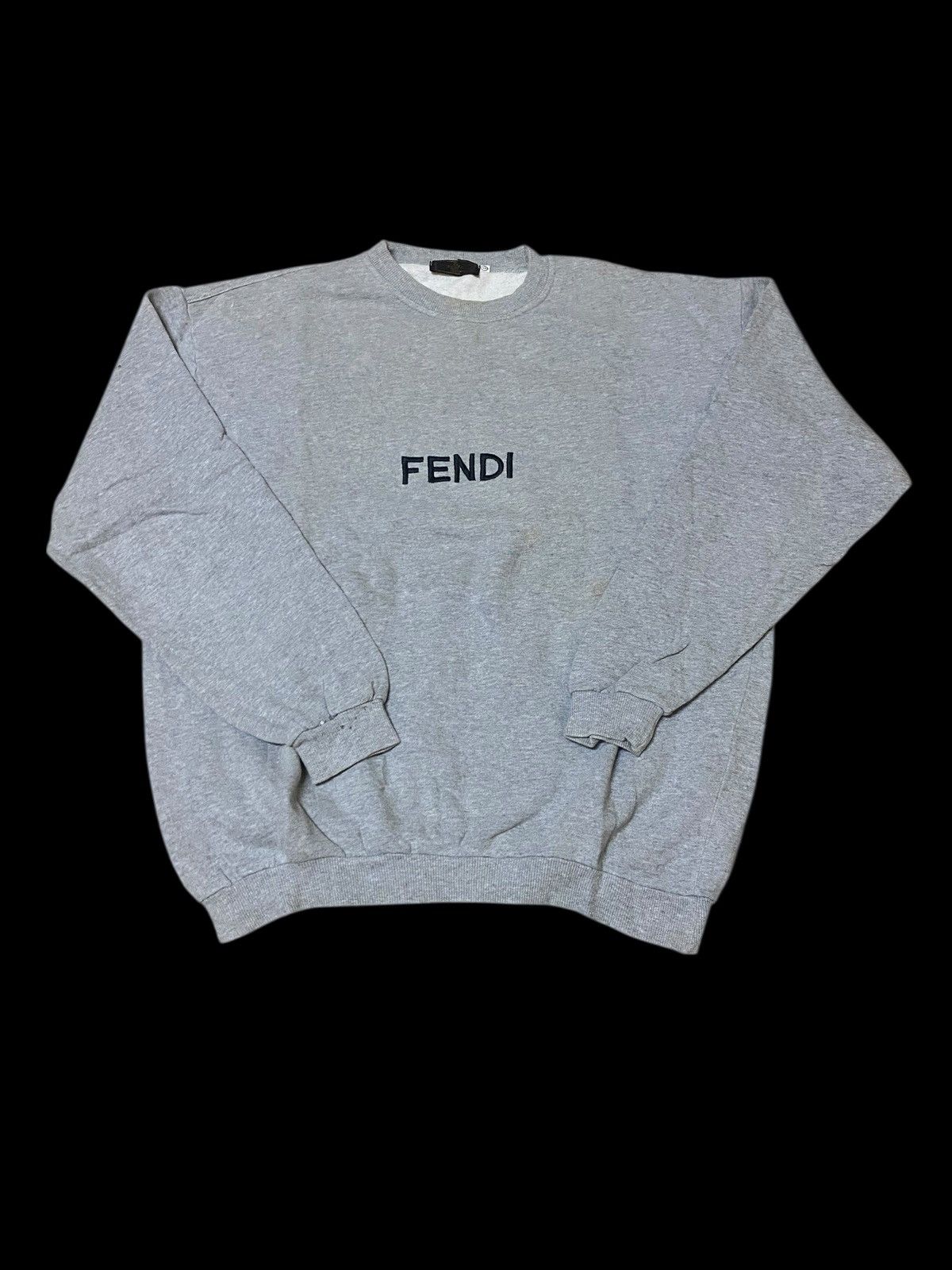 Fendi Vintage 90s Fendi Spellout Big Logo Sweatshirt Size US L / EU 52-54 / 3 - 1 Thumbnail