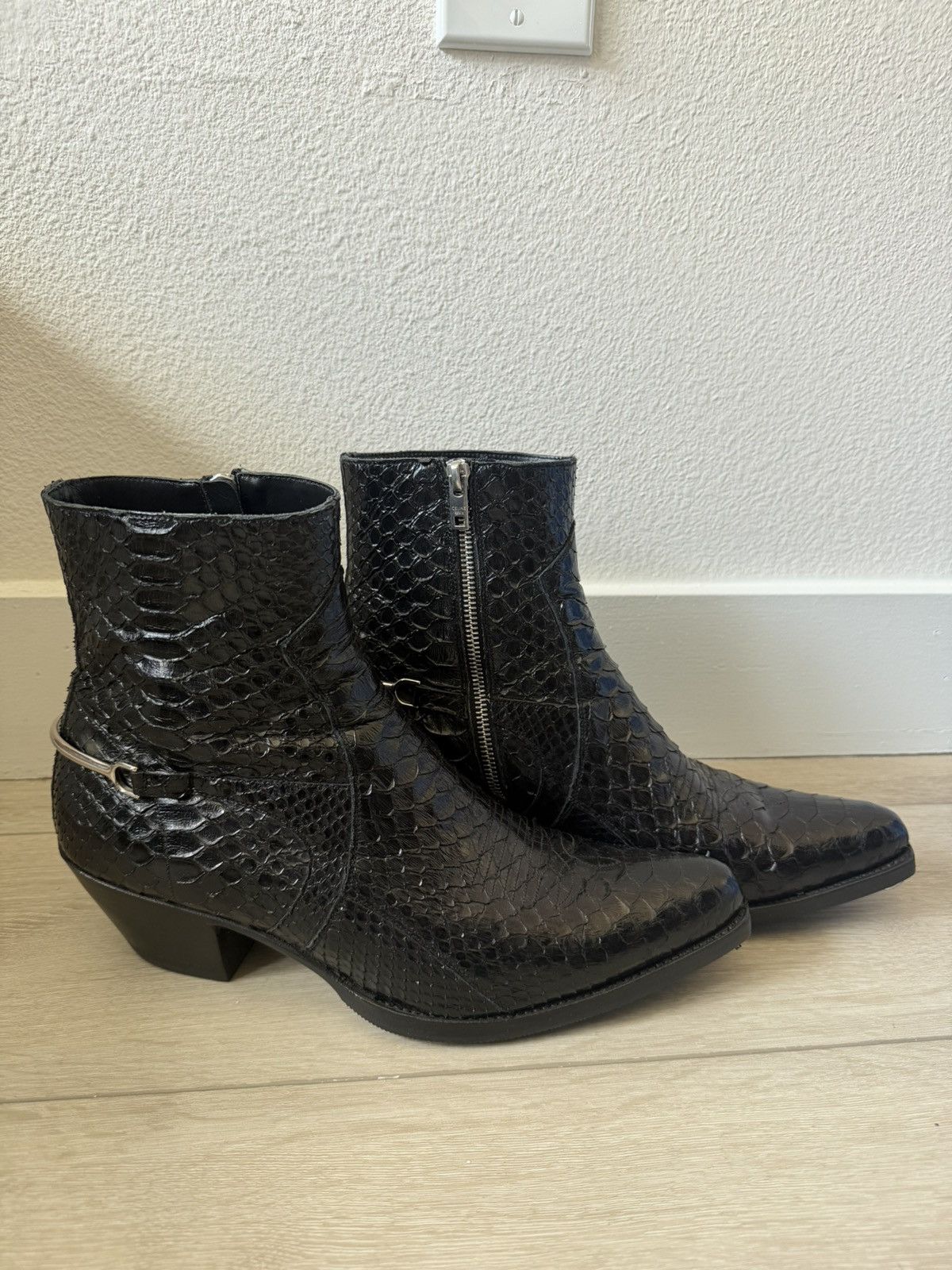 Celine SS20 Shiny Python Berlin Calvary 60mm Boots 42 Size US 9 / EU 42 - 1 Thumbnail