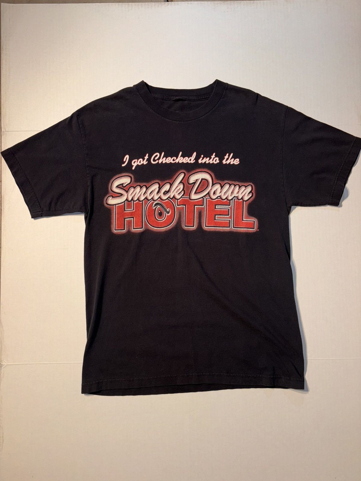 WWF Vtg WWF The Rock Smackdown Hotel 90’s WWE Wrestling USA Sz L Size US L / EU 52-54 / 3 - 1 Thumbnail