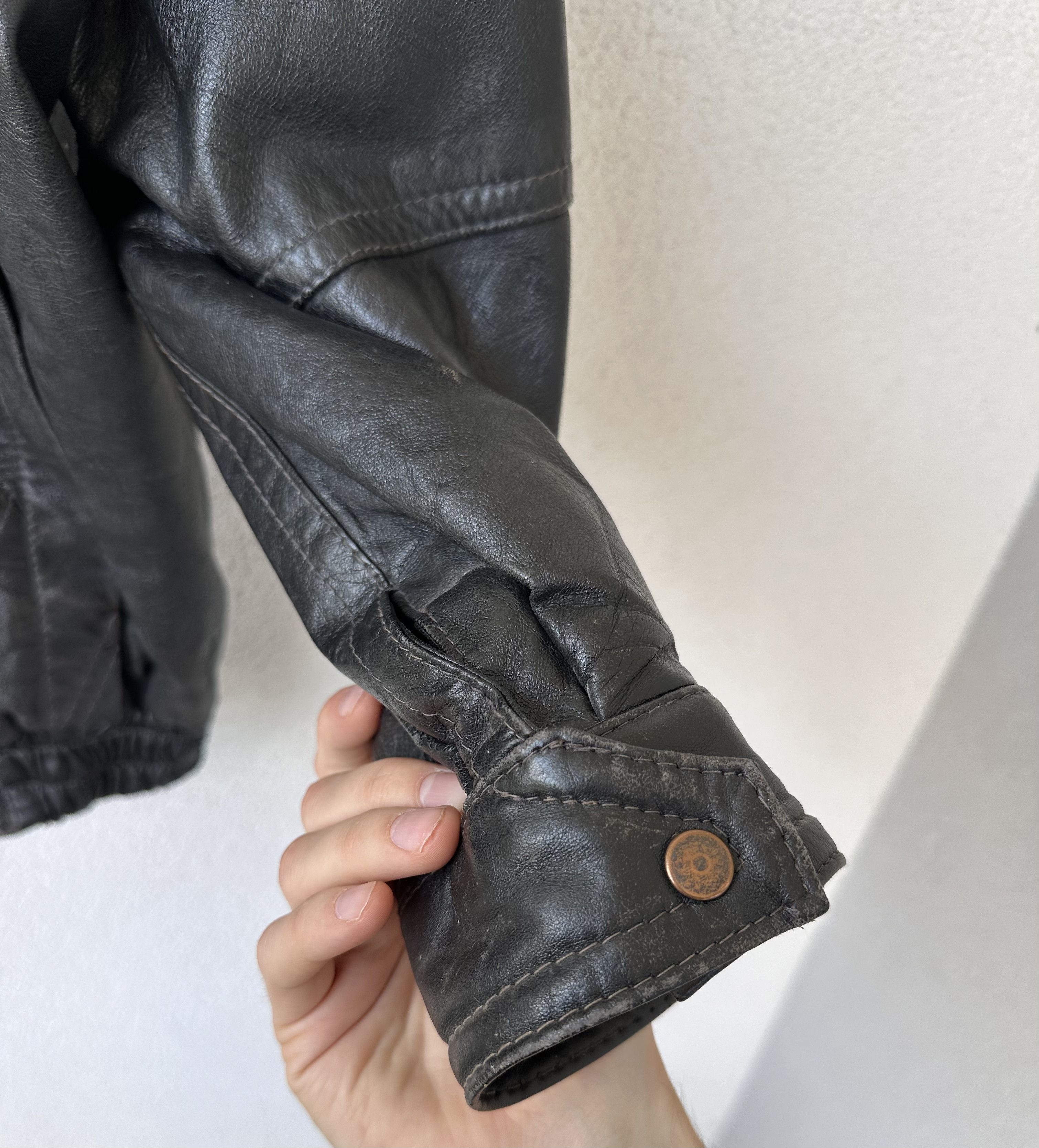 Vintage Leather jacket male boxy avant garde Size US L / EU 52-54 / 3 - 7 Thumbnail