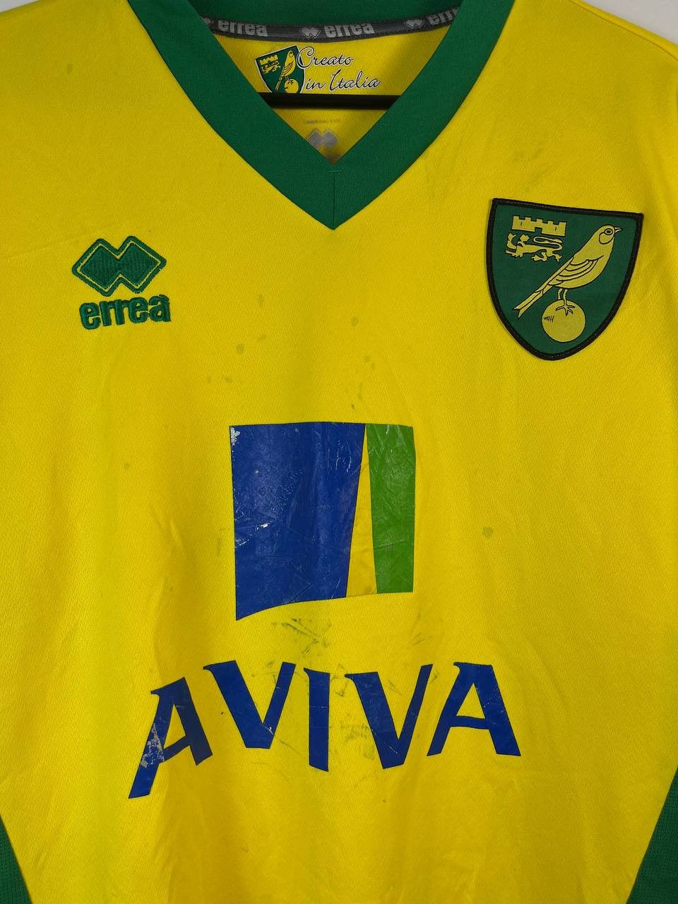 Errea NORWICH CITY 2012 2013 HOME SHIRT JERSEY ERREA AVIVA SIZE XL Size US XL / EU 56 / 4 - 4 Thumbnail