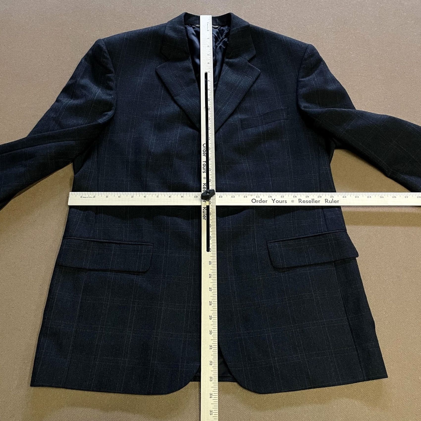 Vintage Sagewood Blazer Mens 43R Gray Plaid Wool Super 100s Sport Coat Made In Canada Size 46R - 7 Thumbnail