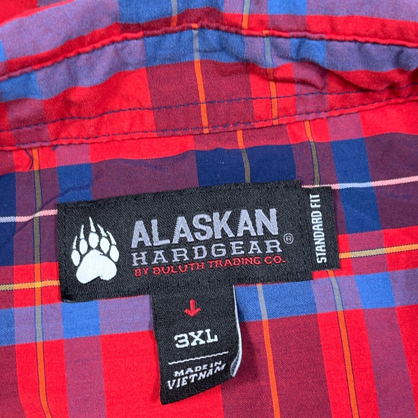 Vintage Alaskan Hardgear Shirt Men 3XL Red Blue Plaid Button-Up Standard Fit Hiking Camp Size US XXL / EU 58 / 5 - 4 Thumbnail