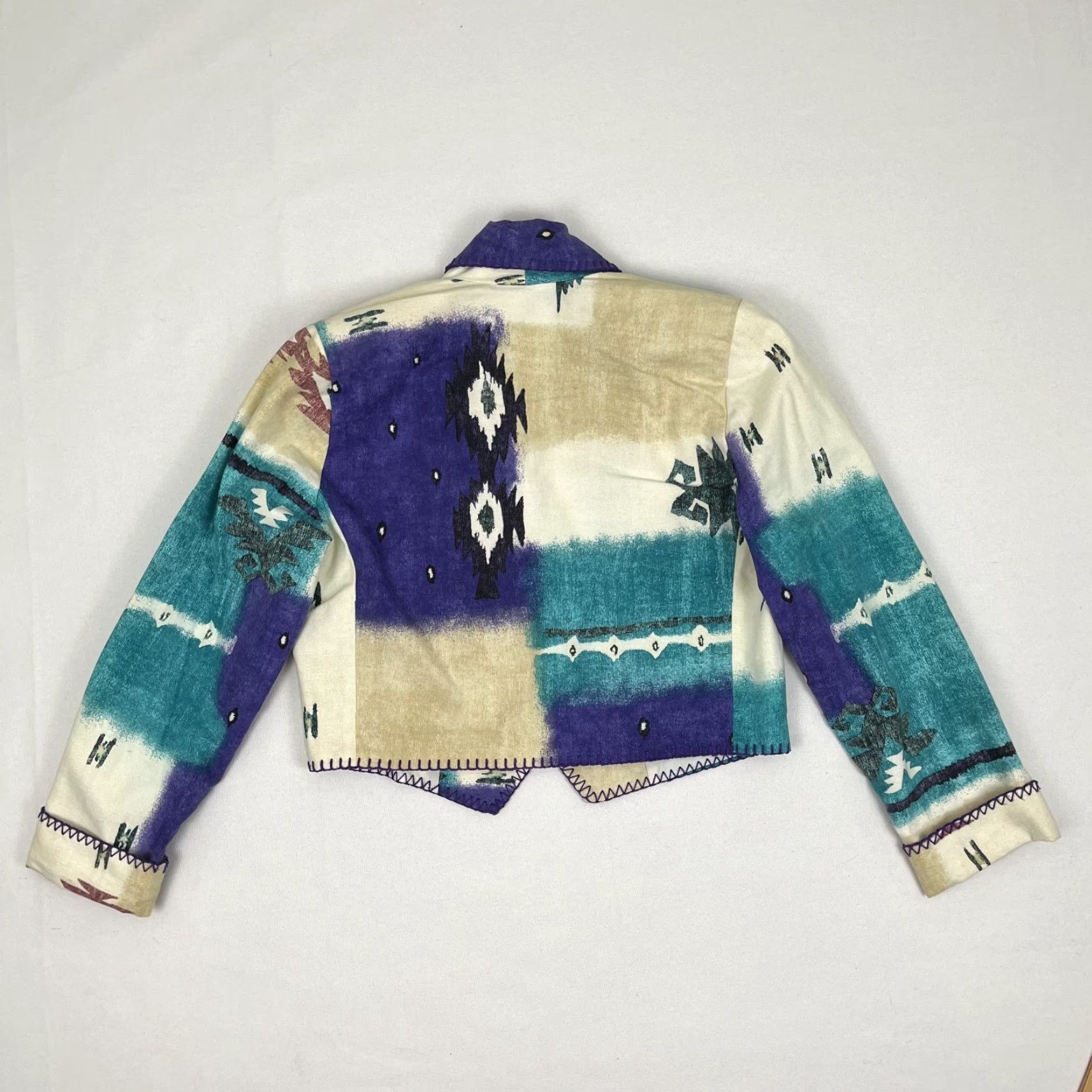 Honda VTG Rhonda Stark Jacket Women Small Concho Crop Southwestern Aztec Cowgirl Rodeo Jacket Size S / US 4 / IT 40 - 7 Thumbnail
