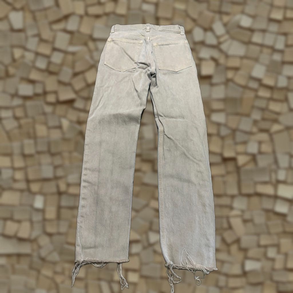 Gap VINTAGE GAP Jeans, Cheeky Straight High Rise, 24/00R, Brown, Raw Hem, 25 in Inseam, 5-Pocket Design, Denim, Regular, Women Size 42" / US 20 - 1 Thumbnail