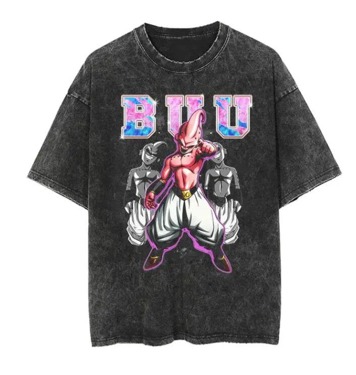 Anime × Japanese Brand kid Majin buu dbz anime Vintage Washed Oversized T-Shirt Size US L / EU 52-54 / 3 - 1 Thumbnail
