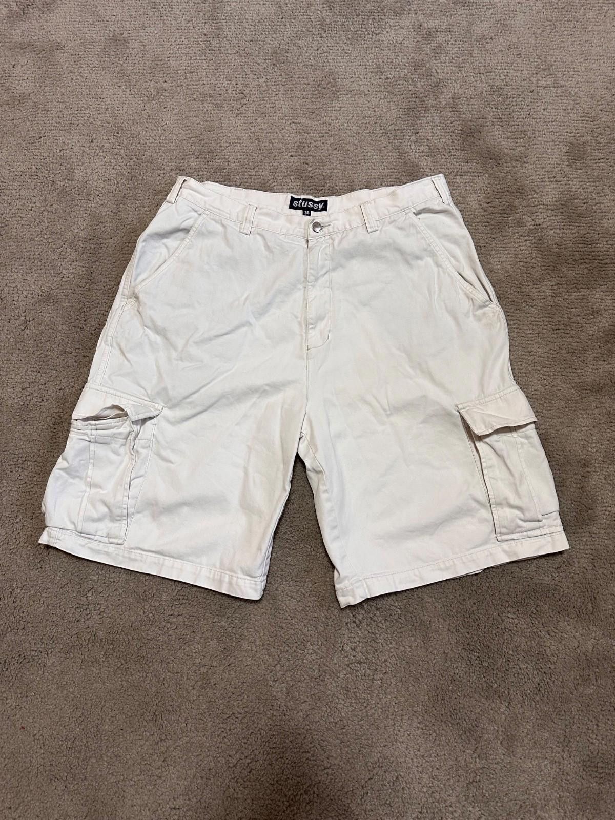Stussy Vintage 80s Stussy Cargo Shorts White Sz 36 Size US 36 / EU 52 - 1 Thumbnail