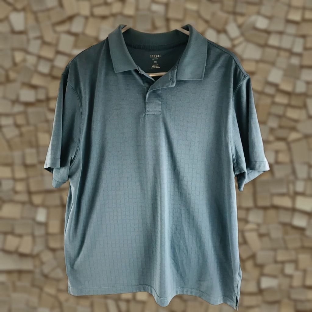 Haggar Haggar Polo Shirt Men L Teal Short Sleeve 1/4 Button Up Polo Sports Golf Size US L / EU 52-54 / 3 - 1 Thumbnail