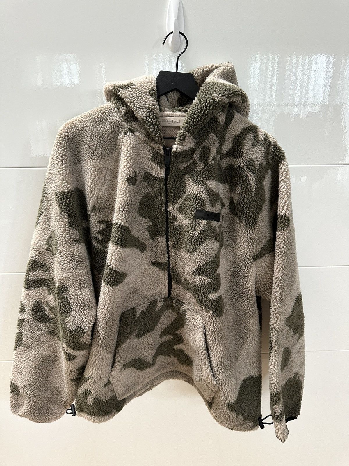 image of Essentials Half-Zip Hoodie in Camouflage, Men's (Size Medium)