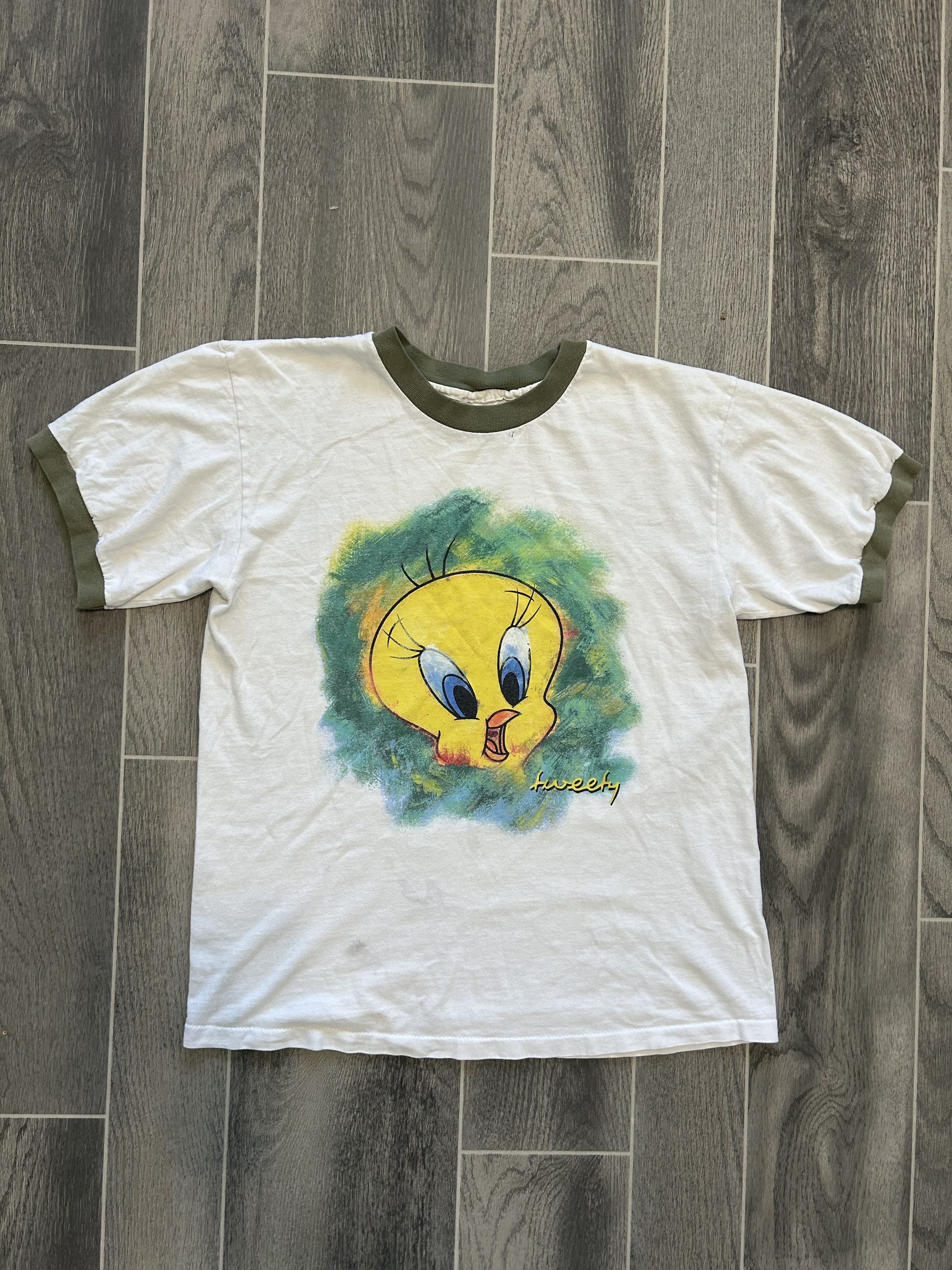 Vintage Vintage Tweety Bird Ringer T-Shirt Size US M / EU 48-50 / 2 - 1 Thumbnail