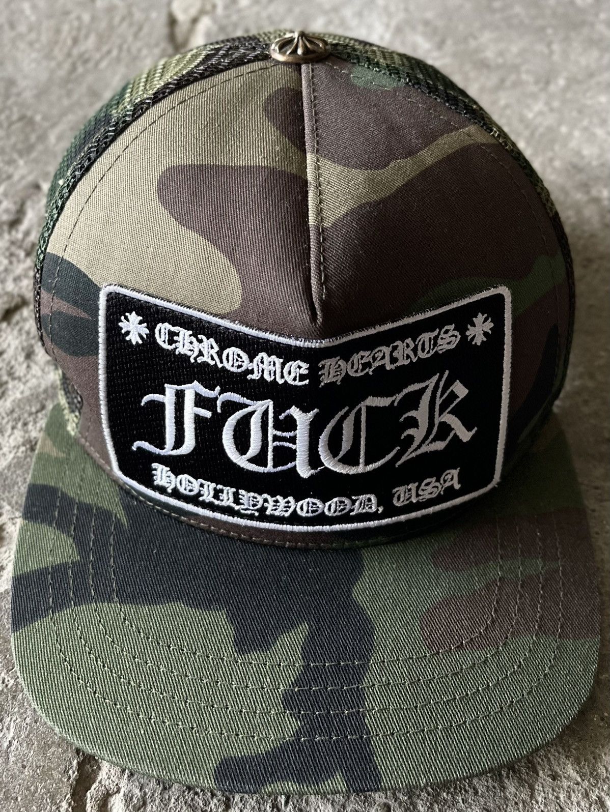 Chrome Hearts Chrome Hearts - “FUCK” - Camou Trucker Hat Size ONE SIZE - 1 Thumbnail