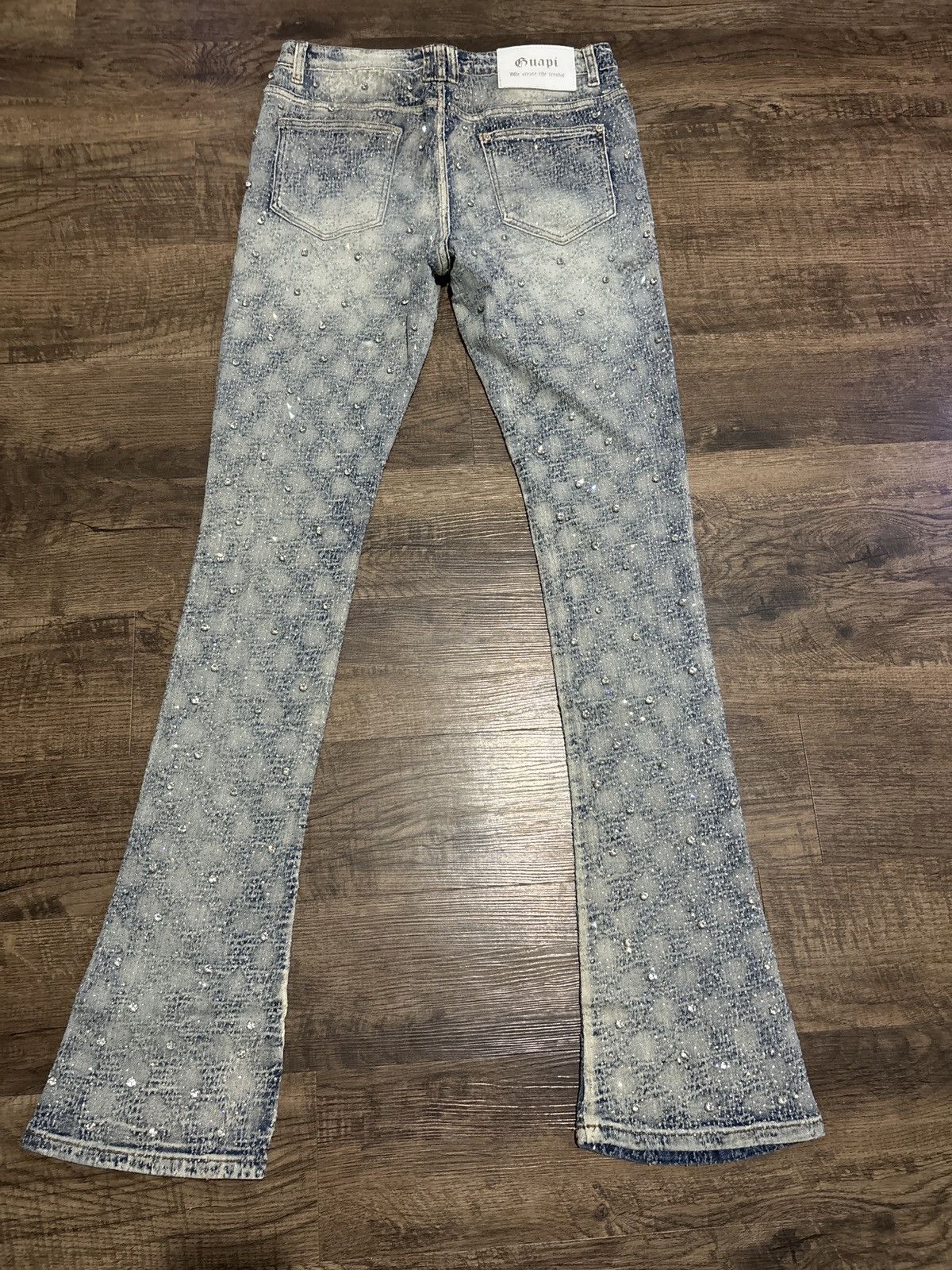 Streetwear Guapi Aqua Blue Embellished Denim | Grailed