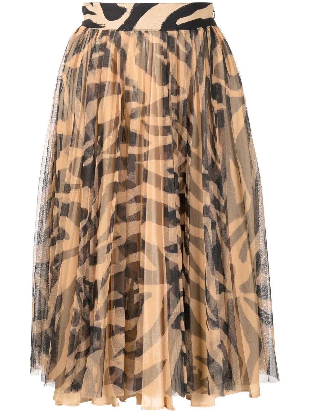 Off-White o1y1225 Midi Skirt in Black/Beige Size 30" / US 8 / IT 44 - 1 Thumbnail