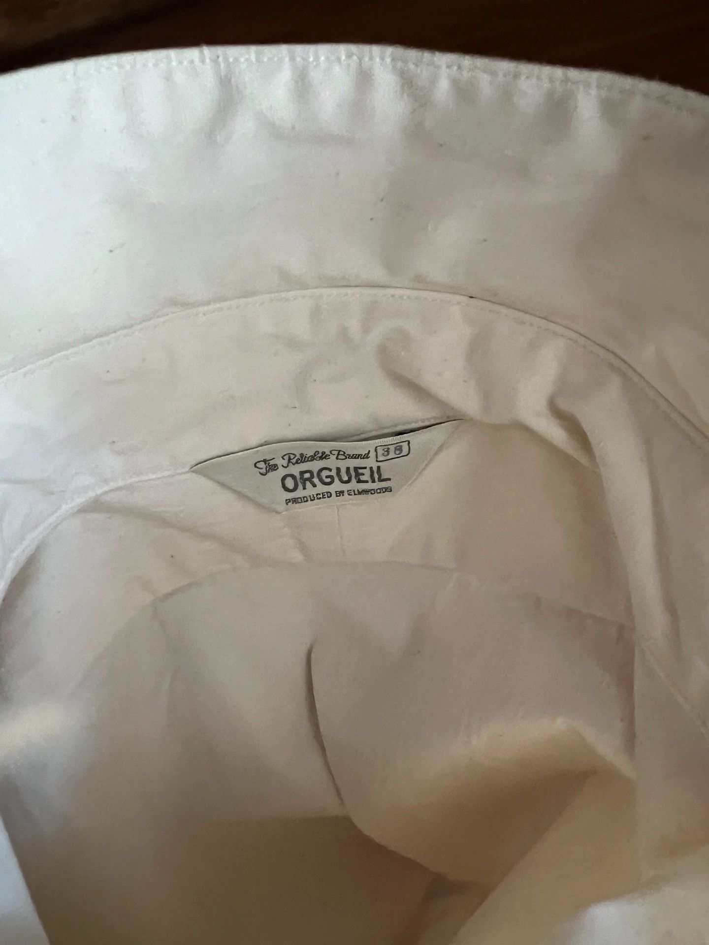 Orgueil ORGUEIL Vintage NEP Woven Cream 38 Windsor Collar Shirt Size US XXS / EU 40 - 8 Thumbnail