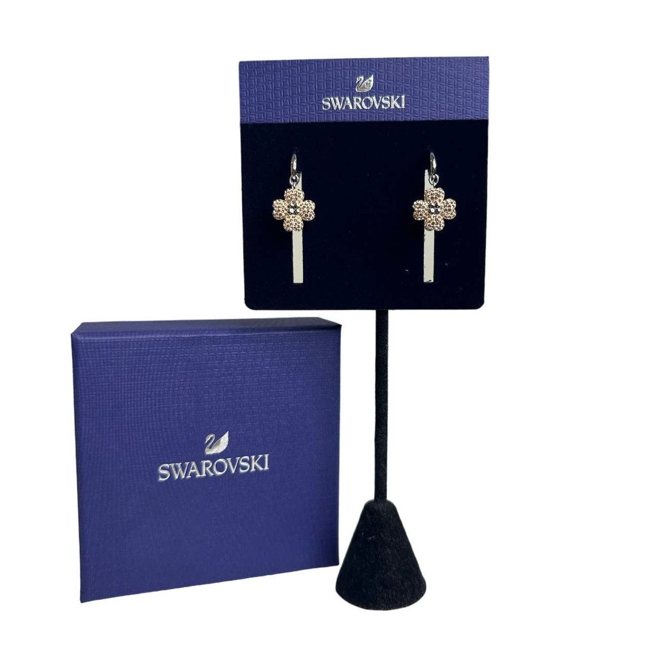 Swarovski Swarovski Latisha drop earrings Flower, Pink, Rhodium plated Size ONE SIZE - 2 Thumbnail