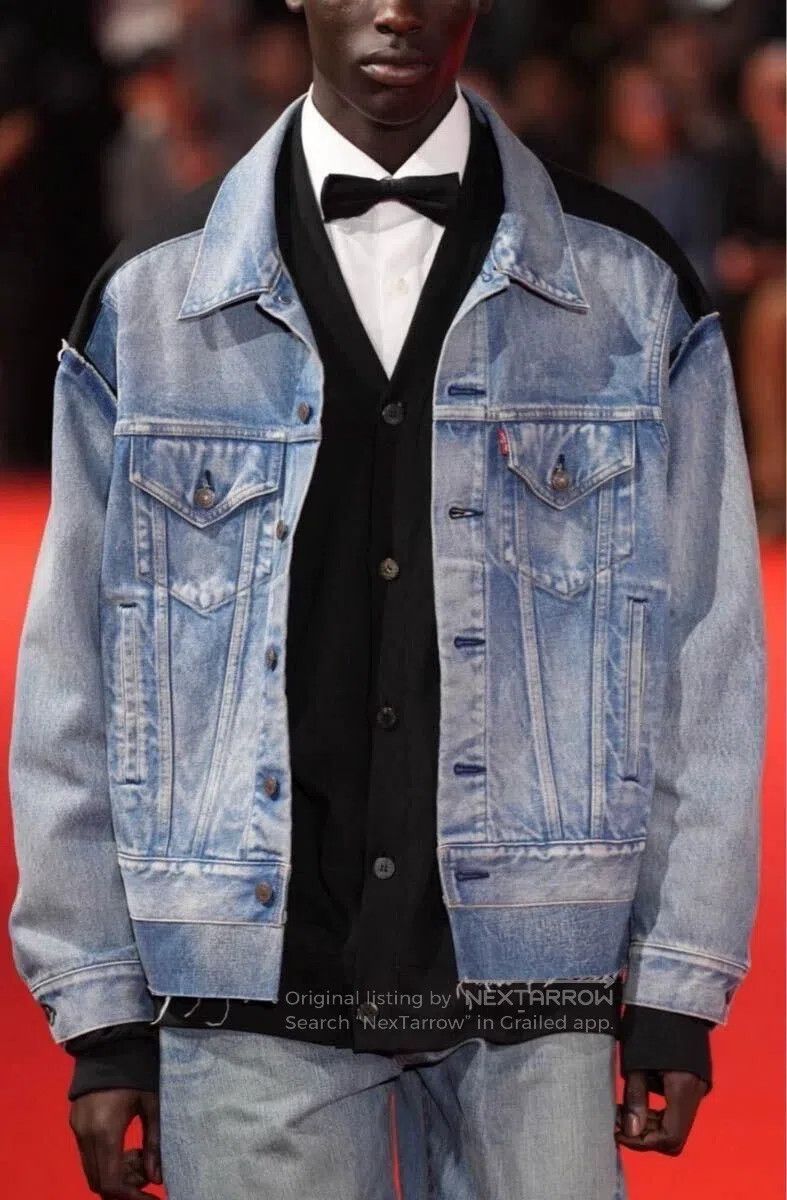 Junya Watanabe Junya Watanabe Knit sweater patched denim jacket Size US XS / EU 42 / 0 - 4 Thumbnail