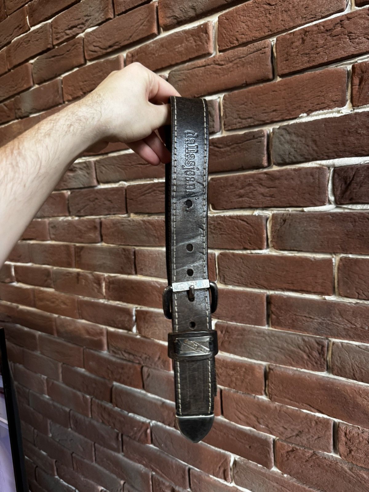 Japanese Brand Vintage Leather Brown Belt Avant Garde Punk Rock Metal Hype Size ONE SIZE - 2 Thumbnail