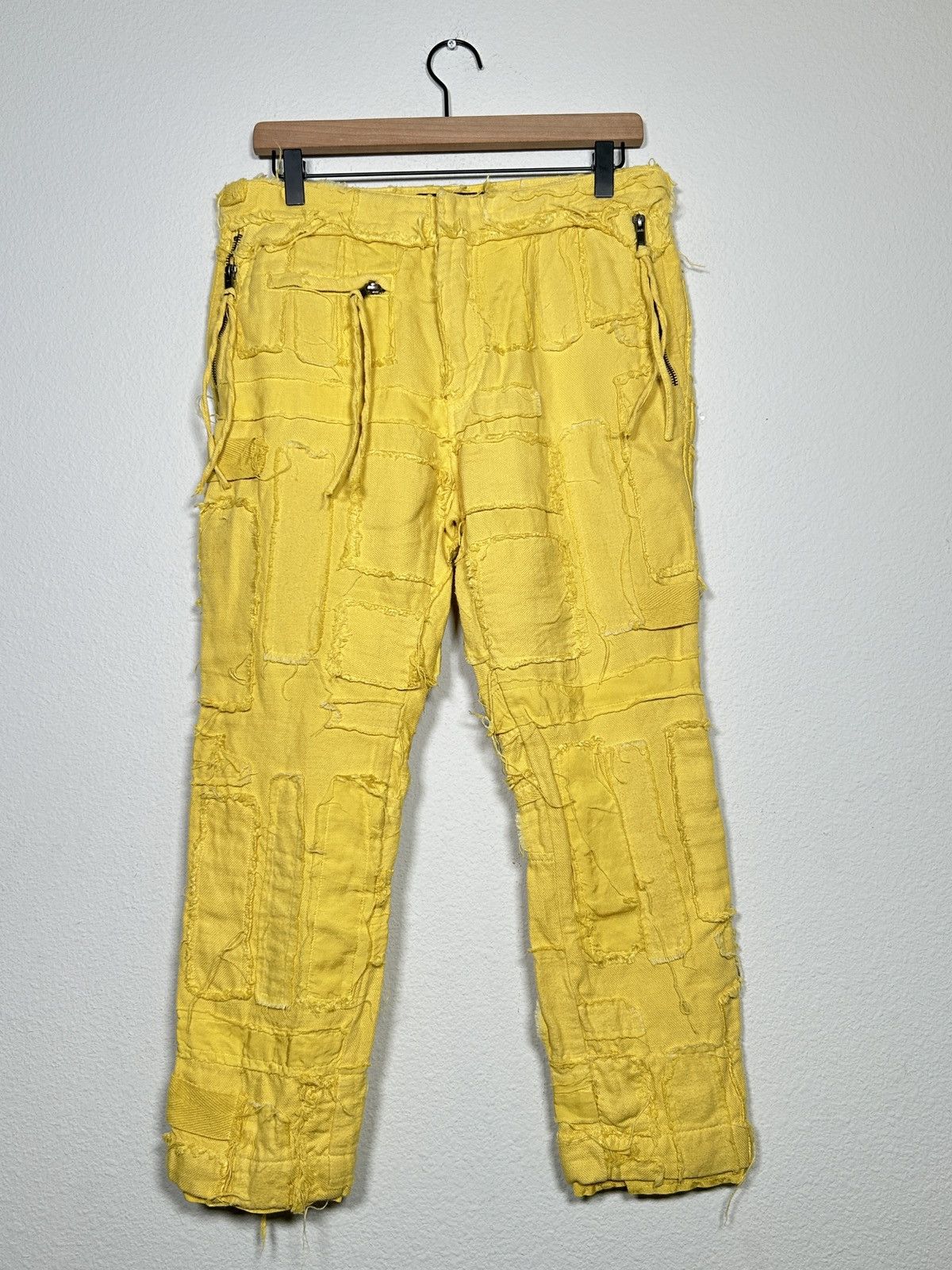 Haider Ackermann Patchwork linen silk Cropped pants Size US 32 / EU 48 - 1 Thumbnail