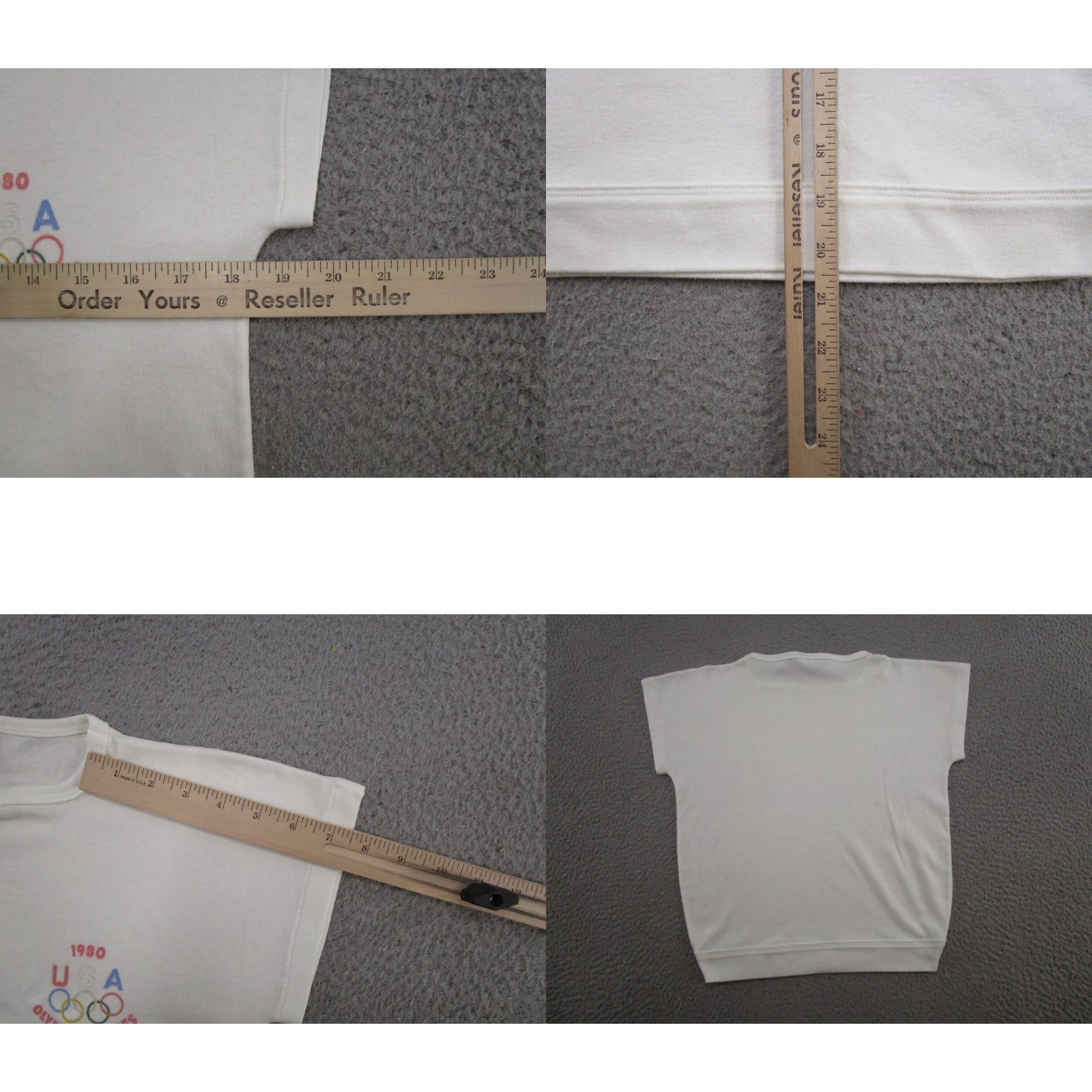 Levi's VINTAGE Levi's USA Olympic Games Short Sleeve Sweatshirt Shirt Mens L White 80s Sports Hooded Pullover Size US L / EU 52-54 / 3 - 8 Thumbnail