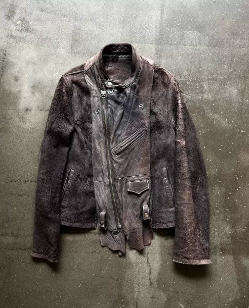 Maison MIHARA YASUHIRO Mihara Yasuhiro Early Distressed Leather Jacket Size US XS / EU 42 / 0 - 1 Thumbnail