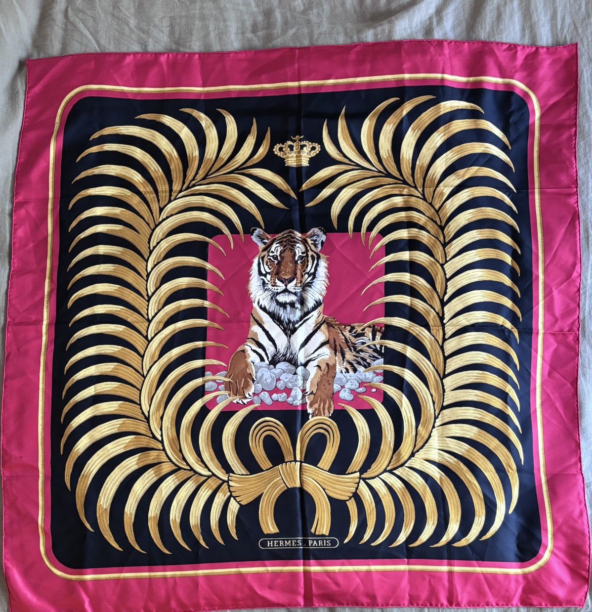 Hermes Silk Scarf Tigre Royal Silk Scarf 1990’s