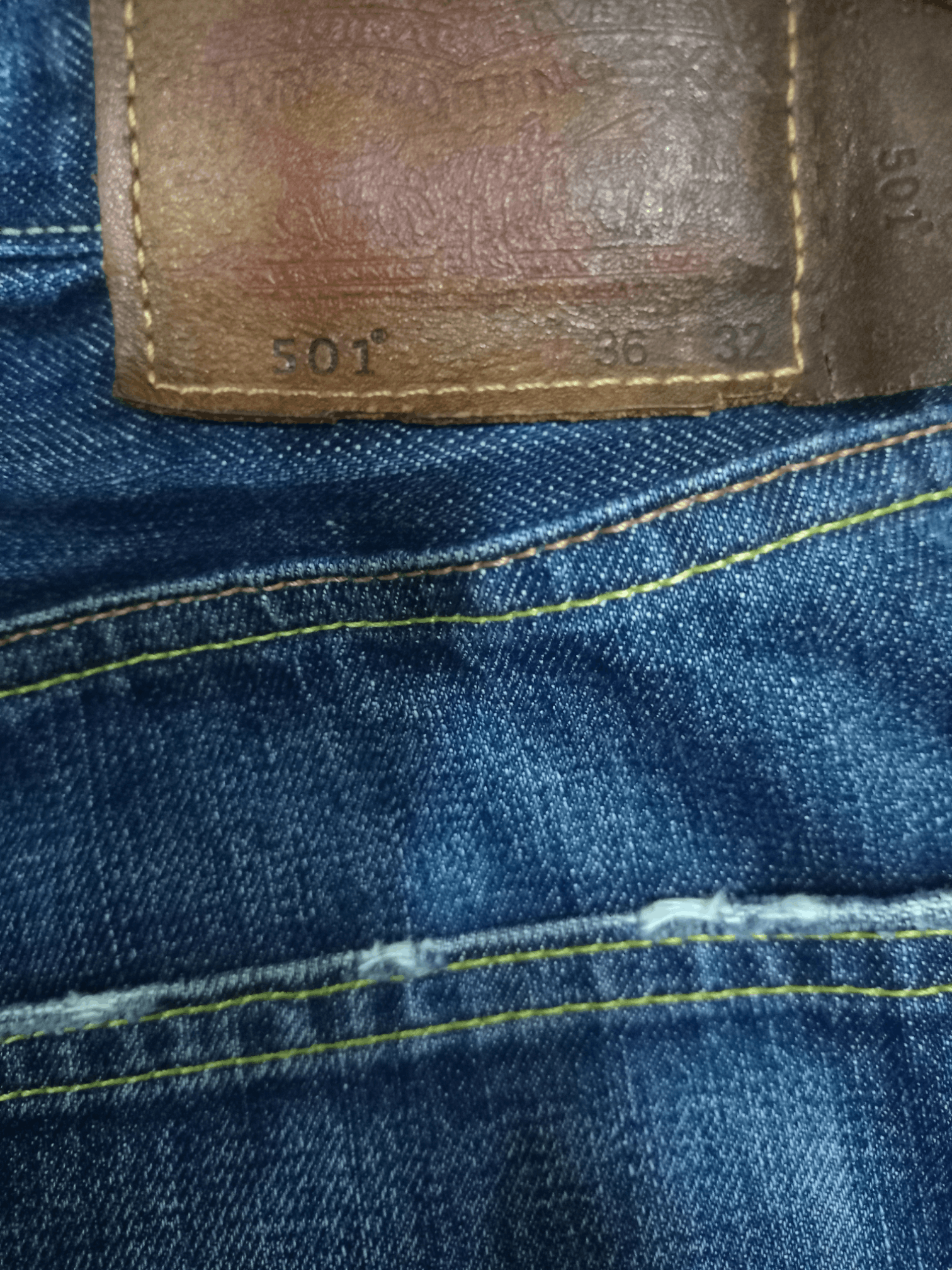 Levi's Vintage 90s Levis 501 Selvedge Premium Baggy Jeans Size US 36 / EU 52 - 9 Thumbnail