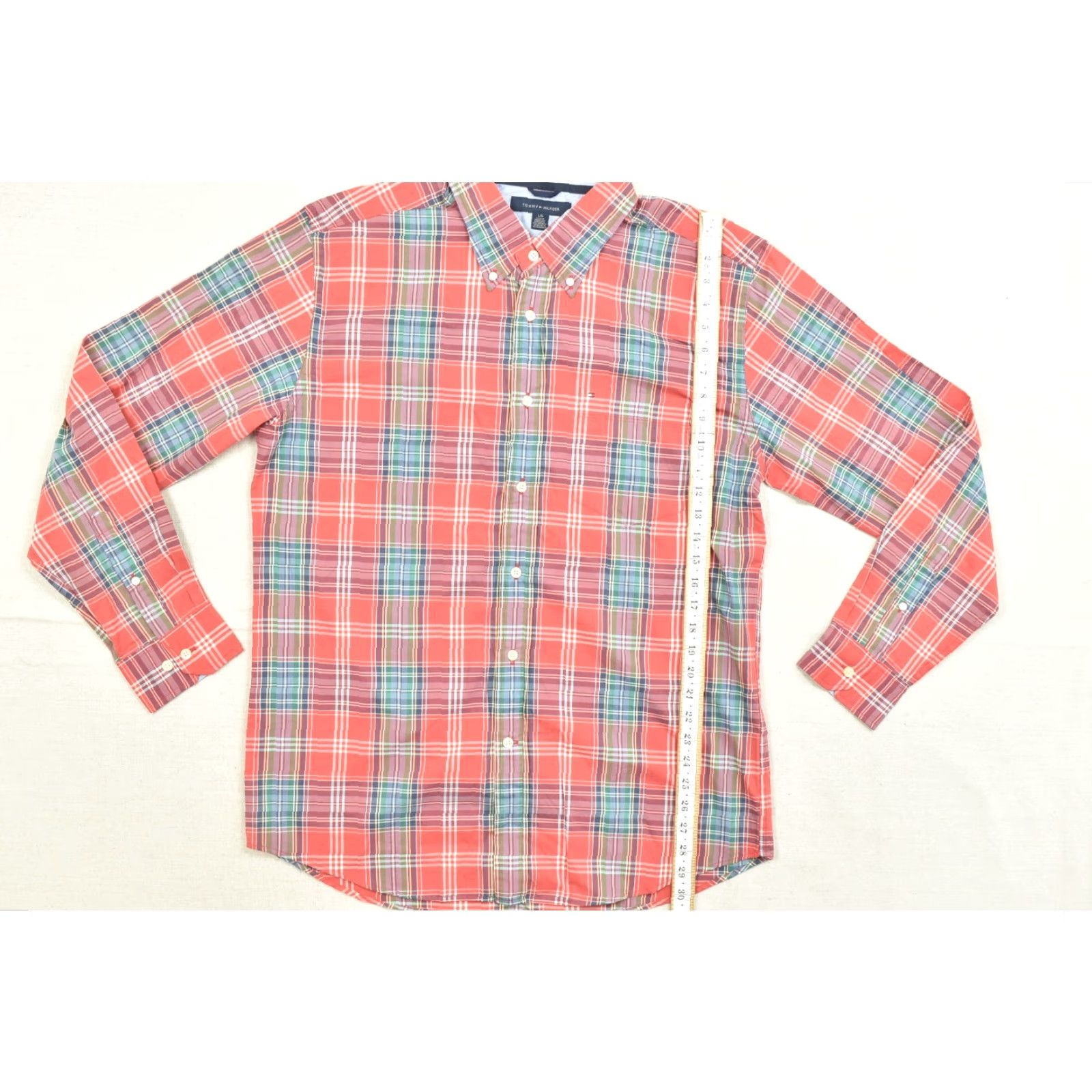 Tommy Hilfiger Tommy Hilfiger Shirt Mens L Red Blue Green Plaid Long Sleeve Button Down Casual Pocket Cotton Woven Buttons Multicolor Tommy Jeans Style Size US L / EU 52-54 / 3 - 4 Thumbnail