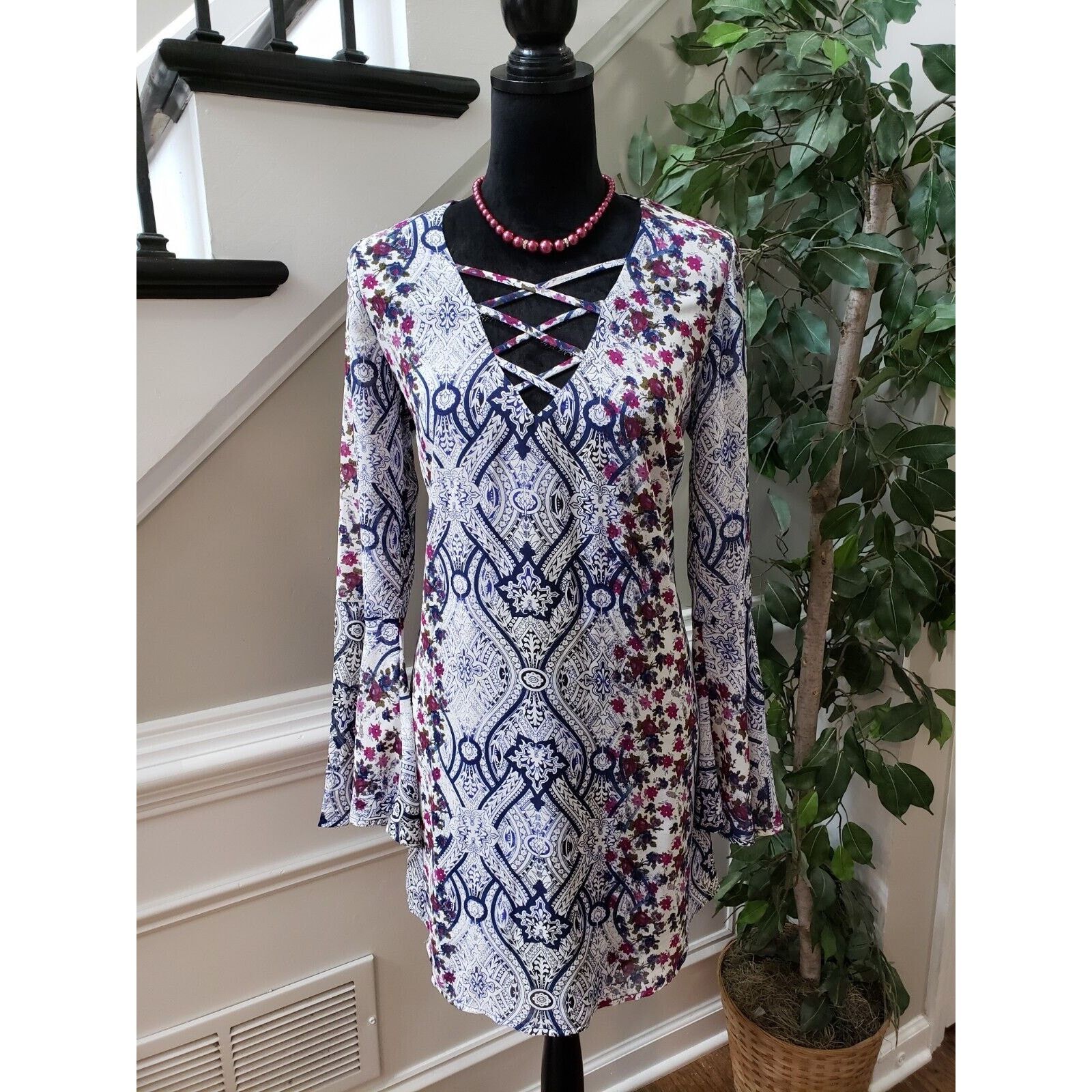 Other Speechless Polyester V-Neck Long Sleeve Knee Length Dress M Size M / US 6-8 / IT 42-44 - 13 Thumbnail