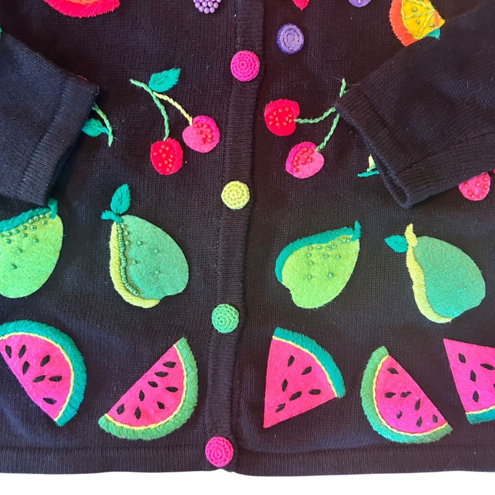 Talbots Vintage Talbots Embroidered Beaded Art To Wear Novelty Fruit Size S / US 4 / IT 40 - 2 Thumbnail