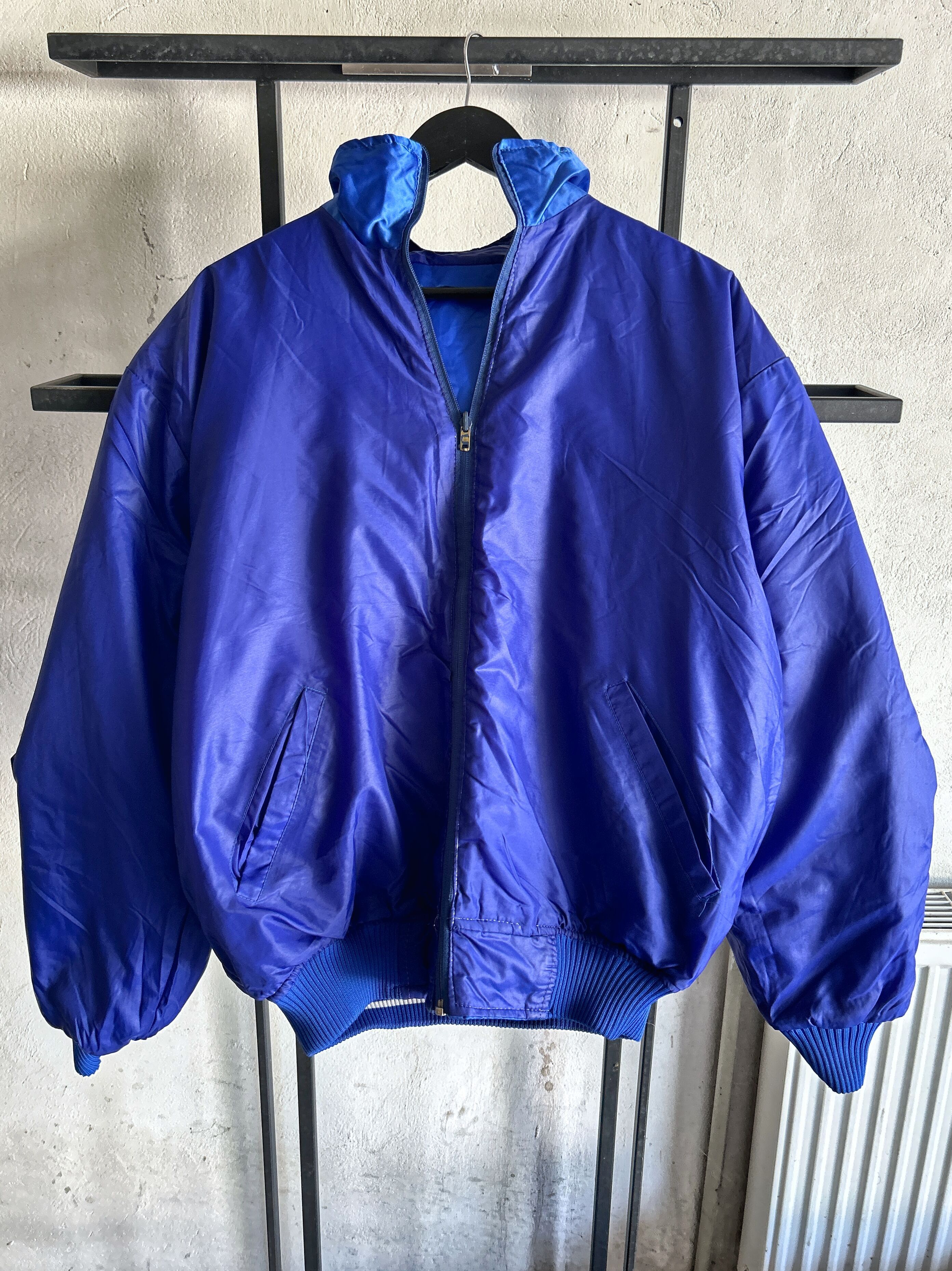 Vintage Blue Puffer Bomber Jacket Minimal Oversized Outerwear Size US M / EU 48-50 / 2 - 1 Thumbnail